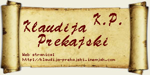 Klaudija Prekajski vizit kartica